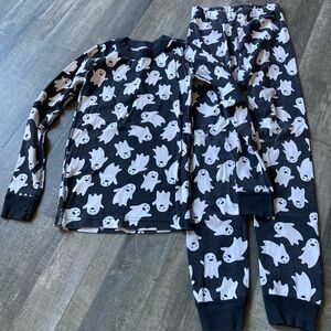 Hanna Andersson Ghost Long John PJs Pajamas Size 130 US 8 Halloween